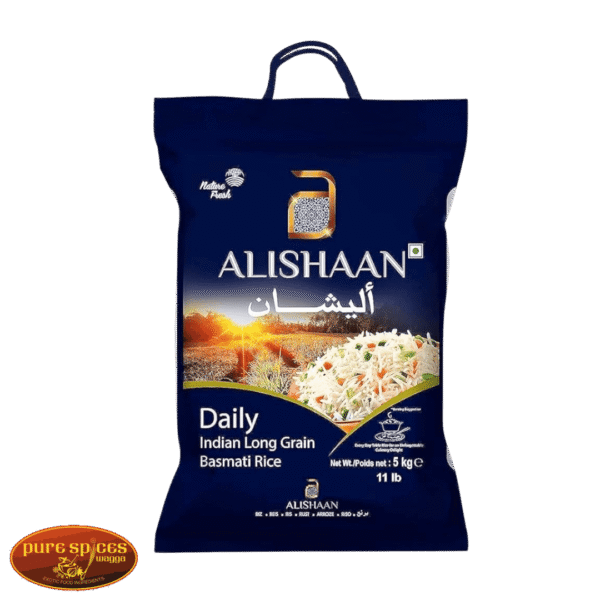 Alishaan Daily Everyday Rice 5kg bag Alishaan Daily Everyday Rice close-up Pack of 4 Alishaan Daily Everyday Rice 5kg bags