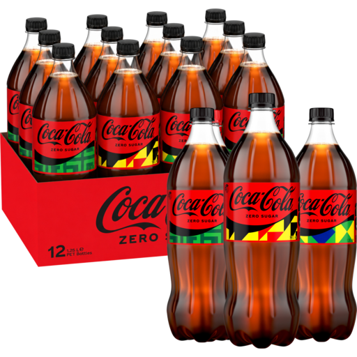 coca-cola-zero-sugar-1-25l-12-pack Coca-Cola Zero Sugar bottle 1.25L Coca-Cola Zero Sugar 1.25L bottle close-up Pack of 12 Coca-Cola Zero Sugar 1.25L bottles