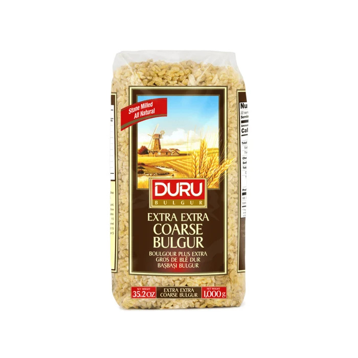 Duru Extra Coarse Bulgur 1kg bag Duru Extra Coarse Bulgur close-up texture Pack of 10 Duru Extra Coarse Bulgur 1kg bags
