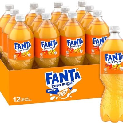 Fanta Orange PET bottle 1.25L Fanta Orange 1.25L bottle close-up Pack of 12 Fanta Orange PET 1.25L bottles