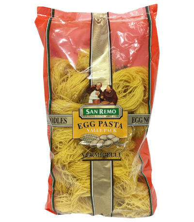 San Remo Egg Noodles 1kg bag San Remo Egg Noodles close-up Pack of 5 San Remo Egg Noodles 1kg bags