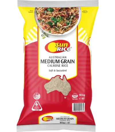 SunRice Medium Grain Rice 10kg bag