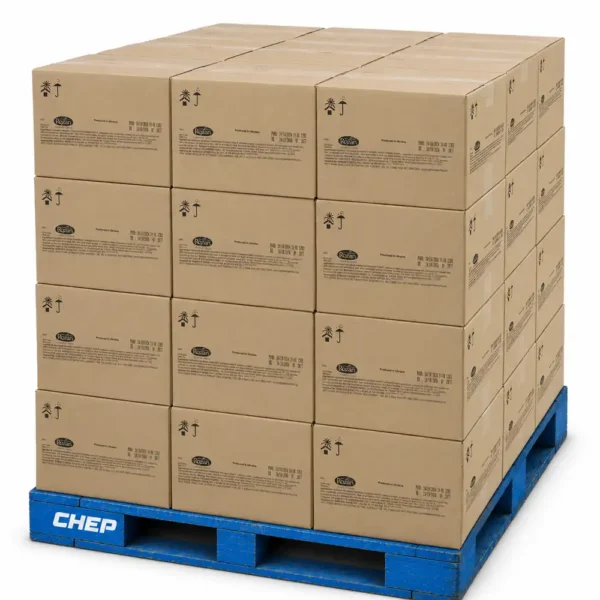 Rozan sunflower oil pallet illustration with cartons of 4 x 5L